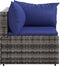 vidaXL - Tuinhoekbank - met - kussens - poly - rattan - grijs