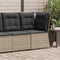 vidaXL - Tuinhoekbank - met - kussens - poly - rattan - grijs