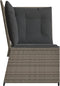 vidaXL - Tuinhoekbank - met - kussens - poly - rattan - grijs