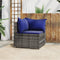 vidaXL - Tuinhoekbank - met - kussens - poly - rattan - grijs