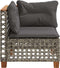 vidaXL - Tuinhoekbank - met - kussens - poly - rattan - grijs