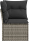 vidaXL - Tuinhoekbank - met - kussens - poly - rattan - grijs