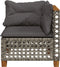 vidaXL - Tuinhoekbank - met - kussens - poly - rattan - grijs