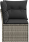 vidaXL - Tuinhoekbank - met - kussens - poly - rattan - grijs