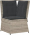 vidaXL - Tuinhoekbank - met - kussens - poly - rattan - lichtgrijs