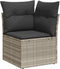 vidaXL - Tuinhoekbank - met - kussens - poly - rattan - lichtgrijs