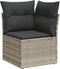 vidaXL - Tuinhoekbank - met - kussens - poly - rattan - lichtgrijs