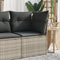 vidaXL - Tuinhoekbank - met - kussens - poly - rattan - lichtgrijs
