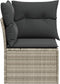 vidaXL - Tuinhoekbank - met - kussens - poly - rattan - lichtgrijs