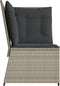 vidaXL - Tuinhoekbank - met - kussens - poly - rattan - lichtgrijs