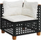 vidaXL - Tuinhoekbank - met - kussens - poly - rattan - zwart