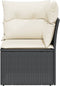 vidaXL - Tuinhoekbank - met - kussens - poly - rattan - zwart
