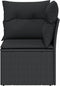 vidaXL - Tuinhoekbank - met - kussens - poly - rattan - zwart