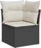vidaXL - Tuinhoekbank - met - kussens - poly - rattan - zwart