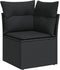 vidaXL - Tuinhoekbank - met - kussens - poly - rattan - zwart
