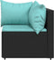 vidaXL - Tuinhoekbank - met - kussens - poly - rattan - zwart