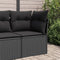 vidaXL - Tuinhoekbank - met - kussens - poly - rattan - zwart