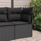 vidaXL - Tuinhoekbank - met - kussens - poly - rattan - zwart