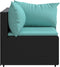 vidaXL - Tuinhoekbank - met - kussens - poly - rattan - zwart