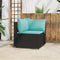vidaXL - Tuinhoekbank - met - kussens - poly - rattan - zwart