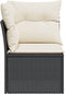 vidaXL - Tuinhoekbank - met - kussens - poly - rattan - zwart