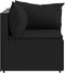 vidaXL - Tuinhoekbank - met - kussens - poly - rattan - zwart