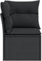 vidaXL - Tuinhoekbank - met - kussens - poly - rattan - zwart