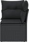 vidaXL - Tuinhoekbank - met - kussens - poly - rattan - zwart