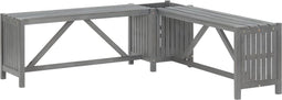 vidaXL - Tuinhoekbank - met - plantenbak - 117 - cm - massief - acaciahout - grijs
