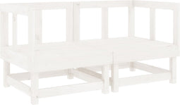 vidaXL - Tuinhoekbanken - 2 - st - massief - grenenhout - wit