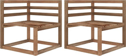 vidaXL - Tuinhoekbanken - 2 - st - pallet - bruin - geïmpregneerd - grenenhout