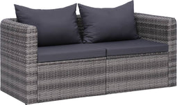 vidaXL - Tuinhoekbanken - 2 - st - poly - rattan - grijs