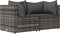 vidaXL - Tuinhoekbanken - met - kussens - 2 - st - poly - rattan - grijs