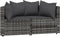 vidaXL - Tuinhoekbanken - met - kussens - 2 - st - poly - rattan - grijs