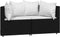vidaXL - Tuinhoekbanken - met - kussens - 2 - st - poly - rattan - zwart
