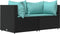vidaXL - Tuinhoekbanken - met - kussens - 2 - st - poly - rattan - zwart
