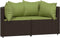 vidaXL - Tuinhoekbanken - met - kussens - 2 - st - poly - rattan - bruin