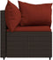 vidaXL - Tuinhoekbanken - met - kussens - 2 - st - poly - rattan - bruin