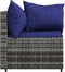 vidaXL - Tuinhoekbanken - met - kussens - 2 - st - poly - rattan - grijs