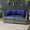 vidaXL - Tuinhoekbanken - met - kussens - 2 - st - poly - rattan - grijs