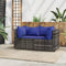 vidaXL - Tuinhoekbanken - met - kussens - 2 - st - poly - rattan - grijs