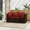 vidaXL - Tuinhoekbanken - met - kussens - 2 - st - poly - rattan - bruin