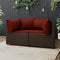 vidaXL - Tuinhoekbanken - met - kussens - 2 - st - poly - rattan - bruin