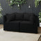 vidaXL - Tuinhoekbanken - met - kussens - 2 - st - poly - rattan - zwart