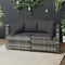 vidaXL - Tuinhoekbanken - met - kussens - 2 - st - poly - rattan - grijs