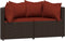 vidaXL - Tuinhoekbanken - met - kussens - 2 - st - poly - rattan - bruin