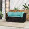 vidaXL - Tuinhoekbanken - met - kussens - 2 - st - poly - rattan - zwart