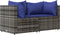 vidaXL - Tuinhoekbanken - met - kussens - 2 - st - poly - rattan - grijs