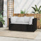 vidaXL - Tuinhoekbanken - met - kussens - 2 - st - poly - rattan - zwart