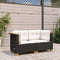 vidaXL - Tuinhoekbanken - met - kussens - 2 - st - poly - rattan - zwart